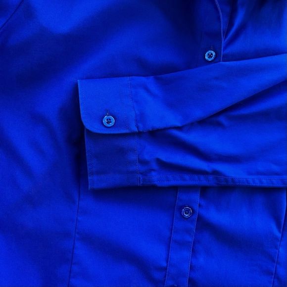 Drapers & Damons Blue 💯 Cotton Button Down Shirt Sz 12 - Picture 5 of 8